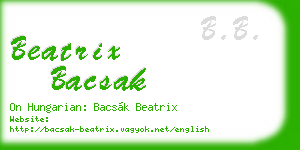 beatrix bacsak business card