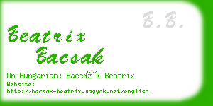 beatrix bacsak business card